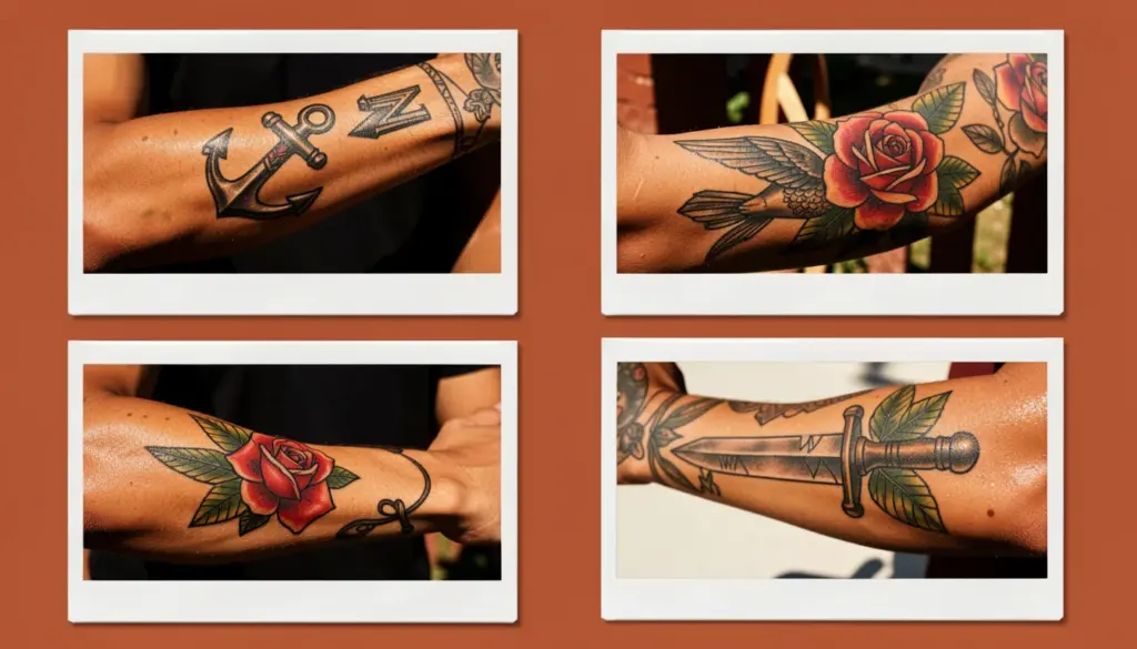 47 Ideias de Tatuagem Old School Masculina Braço: Símbolos e Significados